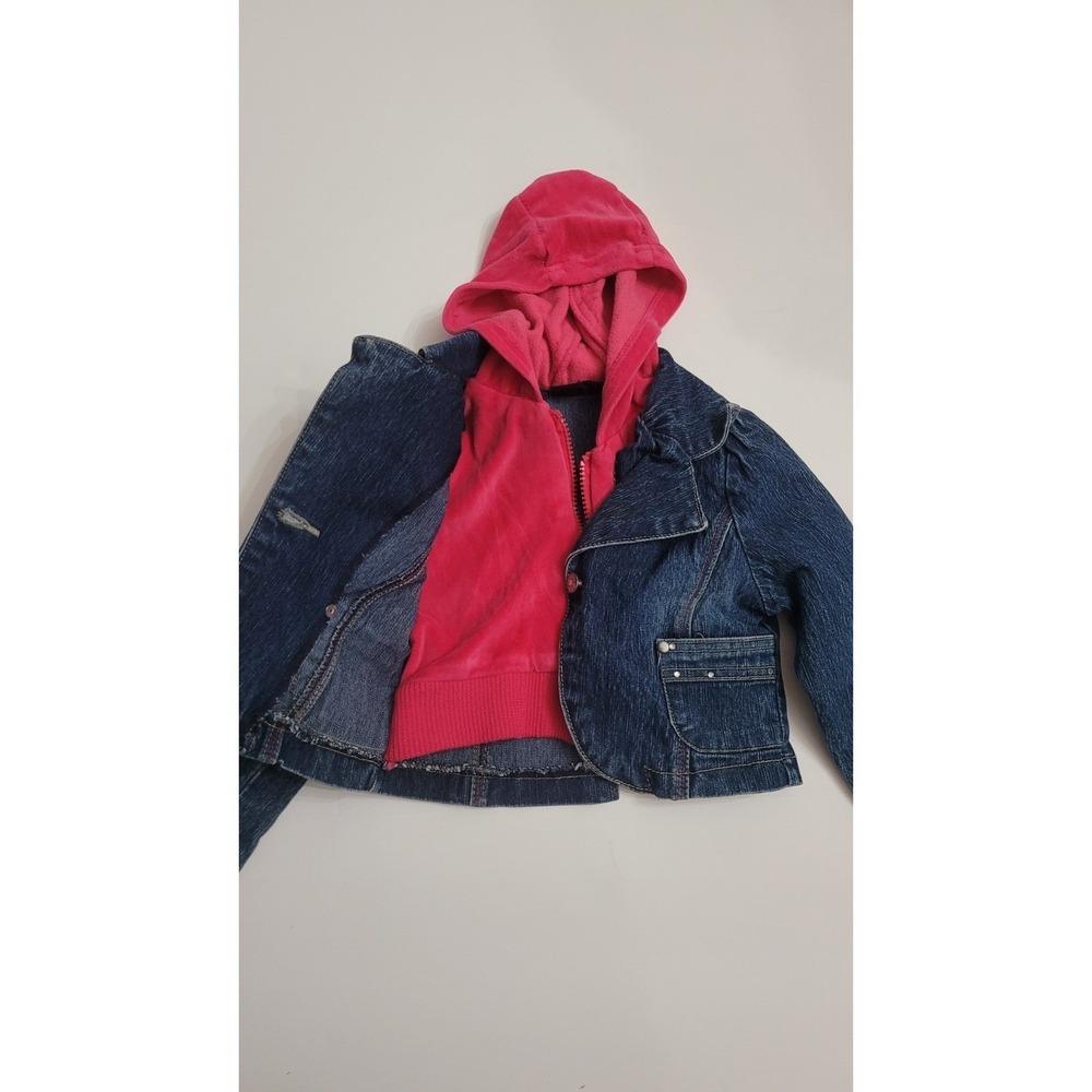 Denim Hoodie Jacket- A Jacket & Sweater in One, Pink Hoodie Denim 3T Jacket